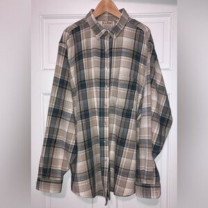 L.L. Bean Flannel Plaid Button Down Shirt Made in the US L